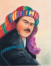 original Guatemalan watercolor paintings by M. Navas, circa 1950s-1960s
